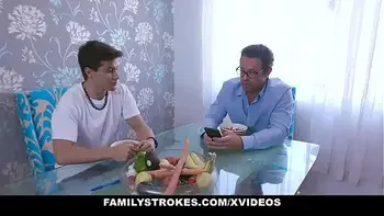 FamilyStrokes - Teen (Andreina Deluxe) With Small Tits Gives Her Stepbrother A Sloppy Blowjob