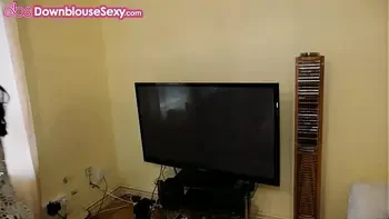 BBW Striptease with massive natural tits downblouse sexy