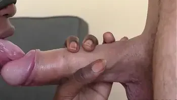 Interracial blowjob cum in mouth