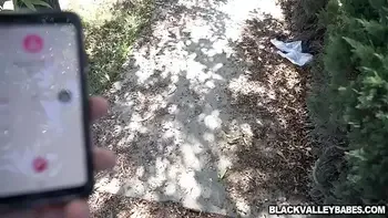 Hot sexy ebony teen Ashley Aleigh rewarding a hot stranger using her black teen pussy