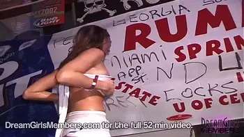 Girl Next Door Types Strip Naked In Spring Break Wet T Contest