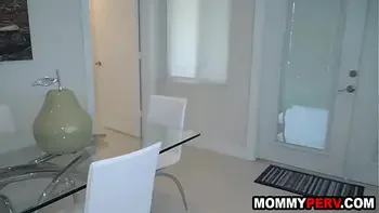 Hot mature stepmom seduces step-son