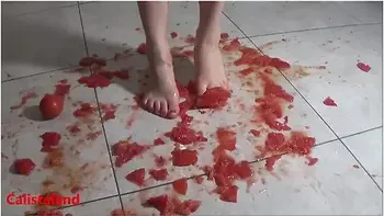 Several Tomatoes Are Crushed Under My Wonderful Bare Feet