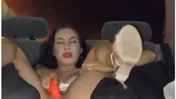 Rosemary Gene Uses A Vibrator On Her Tight Wet Pussy In Her Car