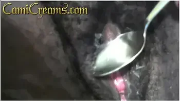 Dripping Pussy Grool Spoon Eating Ebony Hairy Throbbing Twat - Cami Creams