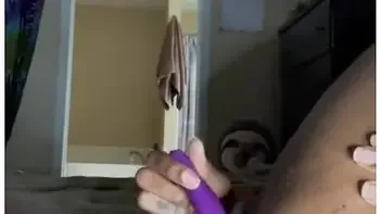 Ebony Babe Oils Up And Plugs Her Butt