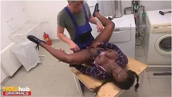 Jai James And Steve Q In Screaming Ebony Single Stepmom With Big Ass Gags On A Hard Cock