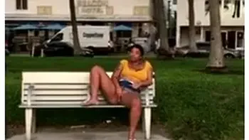 Touching On Herself Outside On South Beach