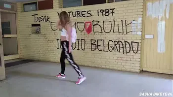 POV. Amateur outdoor sex Doggystyle, Blowjob, Cum Swallow - Russian Milf Sasha Bikeyeva