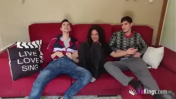 Lily makes the most of confinement by fucking two dudes at home!