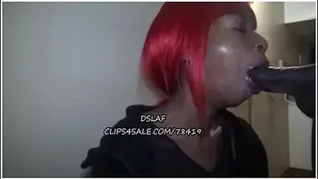 Ebony Trashy Bitch Gagging On Bbc