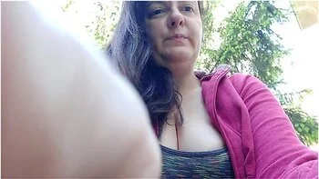 We Smoke A Cigarette Together In A Public Garden While I Show You My Big Boobs