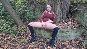 Oceane Kali's Wet Pussy Squirts in Forest Outdoor Masturbation