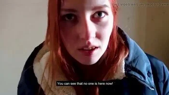 Stairwell Fuck With Parents Home - Redhead Swallows Cum - POV Teen