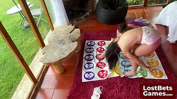 Amelia And Lucas Join For A Sizzling Strip Twister Game - Close Up POV Blowjob After Lost Bet