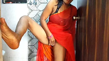 18 Year Old Indian Aunty Hot Fucking With Lush Toy - Blowjob & Creampie in Kitchen