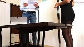 Italian MILF Blowjob Role Play - Fucking For Loan In Glasses