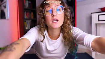 French Fitness Coach JOI - Geek Girl With Colored Hair Masturbates With Dildo