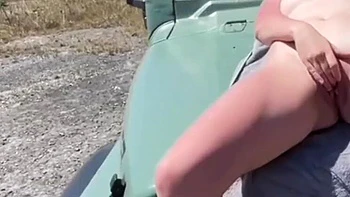 Horny Teen Girl Outdoor Jeep Hood Masturbation - Dream Justin Amateur Teen