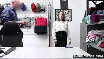 Curvy teen thief gets her punishment on CCTV