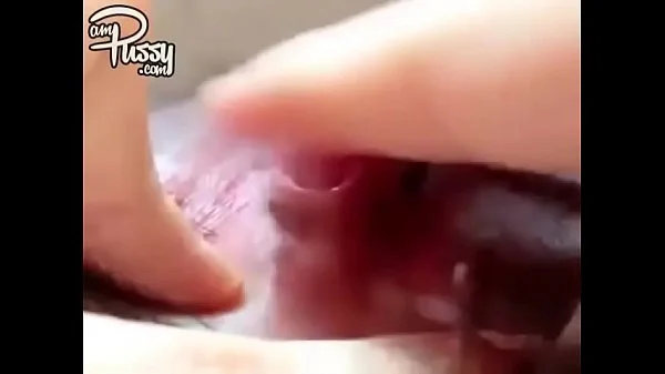 Japanese girl rubbing her big clit to orgasm