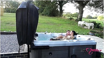 Passionate Outdoor Sex In Hot Tub On Naughty Weekend Away
