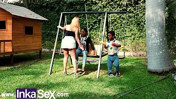 Brazilian Big Ass Marina Gold fucks stepson in Peru rough sex