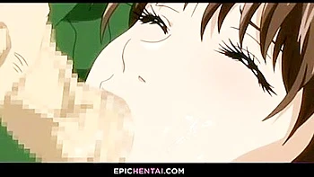 She is being tricked by the boys and has them cum inside her mouth.