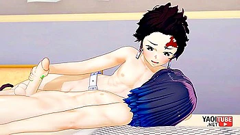 Demon Slayer Hentai - Tanjiro Handjob To Inosuke With Car Toon