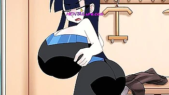 Huge Breasts Sticking Out Of The Suit In Public! Halloween With Car Toon And Anime Hentai