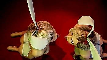 He Gets Sucked By 2 Blondes In Bunny Cosplay - 3d Animation - Vam With 3d Animated