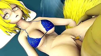 Unusual Girl In Bikini Fucks With A Young Guy In The Bedroom