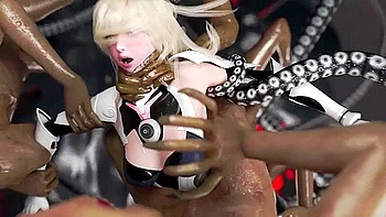 Fearless Warrior Girl Fucked By Big Tentacles Of A Scary Monster