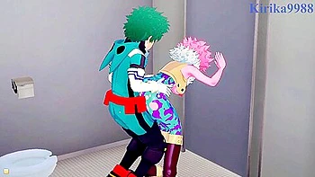 Mina Ashido And Izuku Midoriya Have Deep Sex