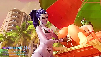 Madihsonnsfw - Widowmaker Toys With Kiriko On The Beach