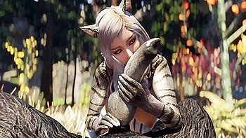 Huge Werewolf Fucks This Cute Catgirl With His Big Cock 2