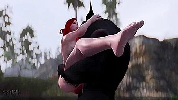 Werewolf Stretches Redhead Babes Pussy Heavy Warrior By The River 3.5