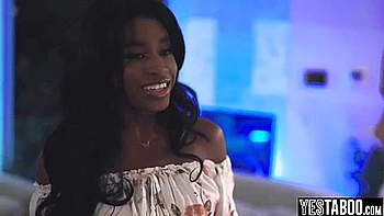 Nicole Kitt In Petite Ebony Stepmom Dominates Big Black Dick Husband