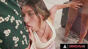 Intense Neighborhood Threesome With A Wild Couple And A Huge Gloryhole Box