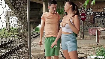 Curvy Brunette Sucks And Tit Fucks Jordis Cock Before Getting Laid