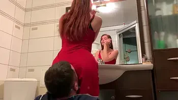 Mistress Sofi in Red Dress Use Chair Slave - Ignore Facesitting Femdom (Preview)