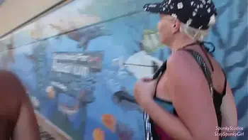 Ferris Wheel Blowjob Surprise!  / My Girl & Her 18yo Teen Friend Give Me a Super Risky Double Blowjob in Public