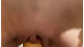 Skinny Goth Slut Takes Big Dildo In Her Hole