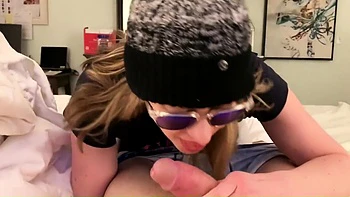 Hot Milf Slut In Sunglasses Inhaling Cock