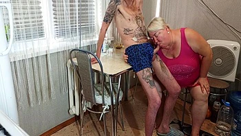 Neighbor Sucks And Jerks Off My Swollen Cock In Exchange For A Portion Of Hot Cum In Her Mouth