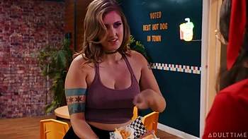 These Three Babes Having Fun With Strapon Cocks And Lots Of Fake Cum With Casey Calvert