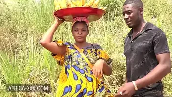 Black banana seller girl seduced for a hot sex