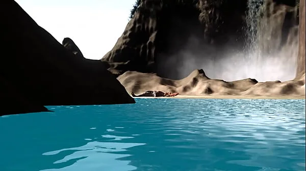 Hot sex on the beach! Big black man bangs a horny ebony on the savage island