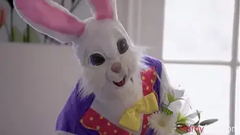 Stepbro In Bunny Costume Sneaks Inside Stepmom And