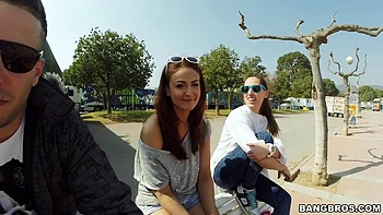 Big Tit Brunette Gets Fucked in Public